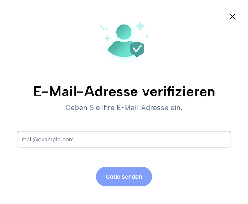 Seite zur Verifizierung der E-Mail-Adresse