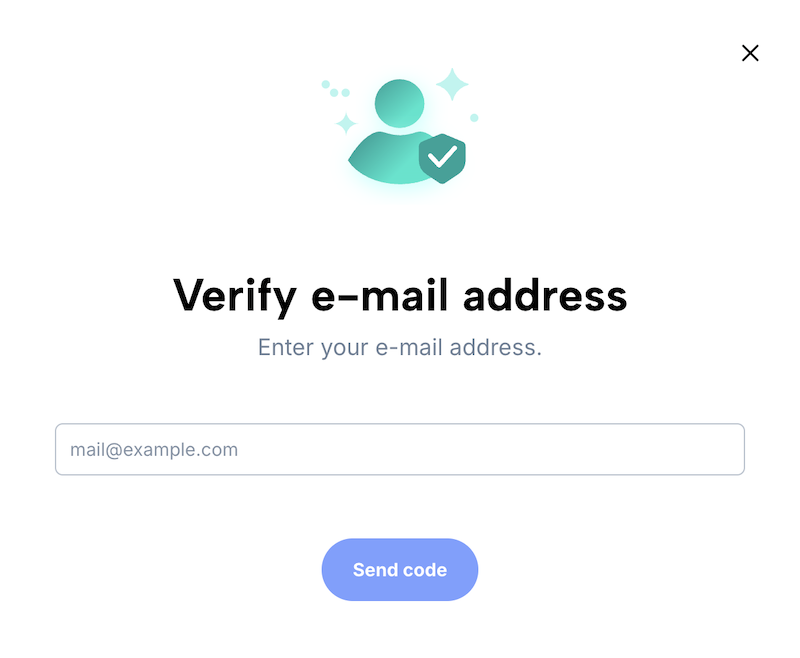 Email address verification page