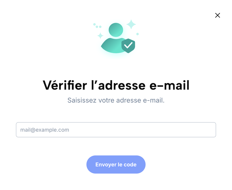 Page de vérification de l’adresse e-mail