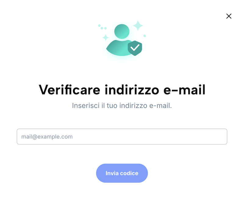 Pagina di verifica dell’indirizzo e-mail