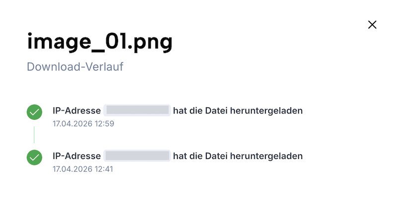 Download-Verlauf einer Datei eines Transfers