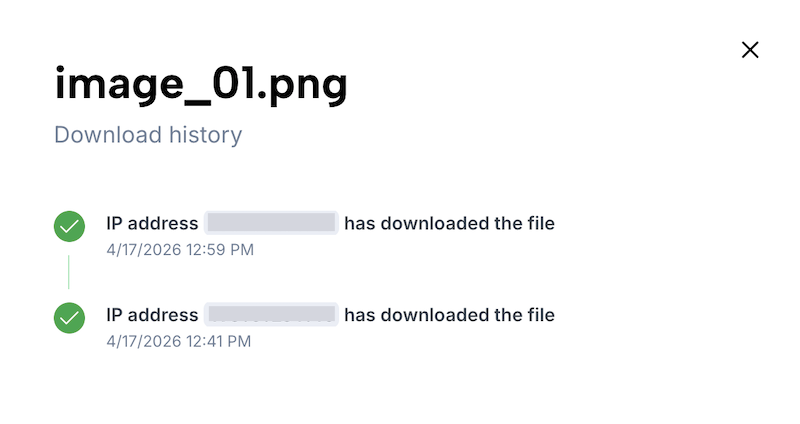 Download history of a file of a transfer