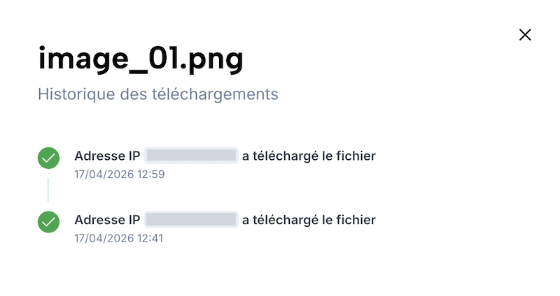 Historique de téléchargement d’un fichier d’un transfert